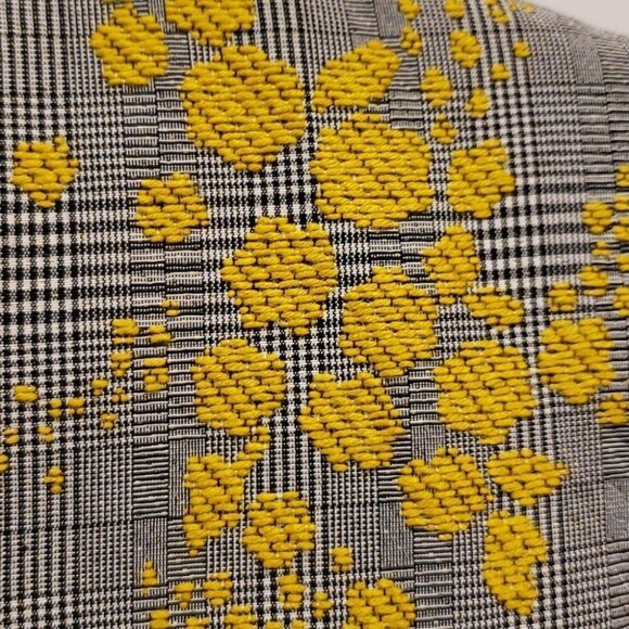 ZARA Basic Petticoat Grey Plaid Yellow Embroidery Ladies Women's XS Jacqua - Picture 6 of 11